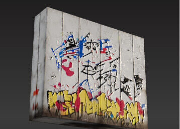 Urban Canvas  Graffiti Wall with Peeling Paint Low-poly 3D model 4