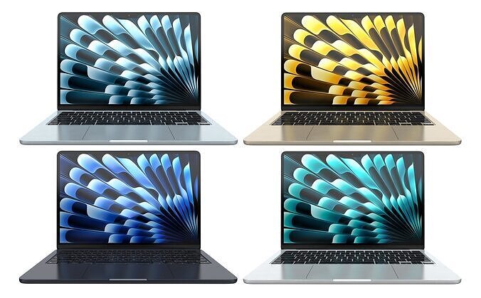 Apple MacBook Air 13 inch With M4 Chip All Colors 3D model