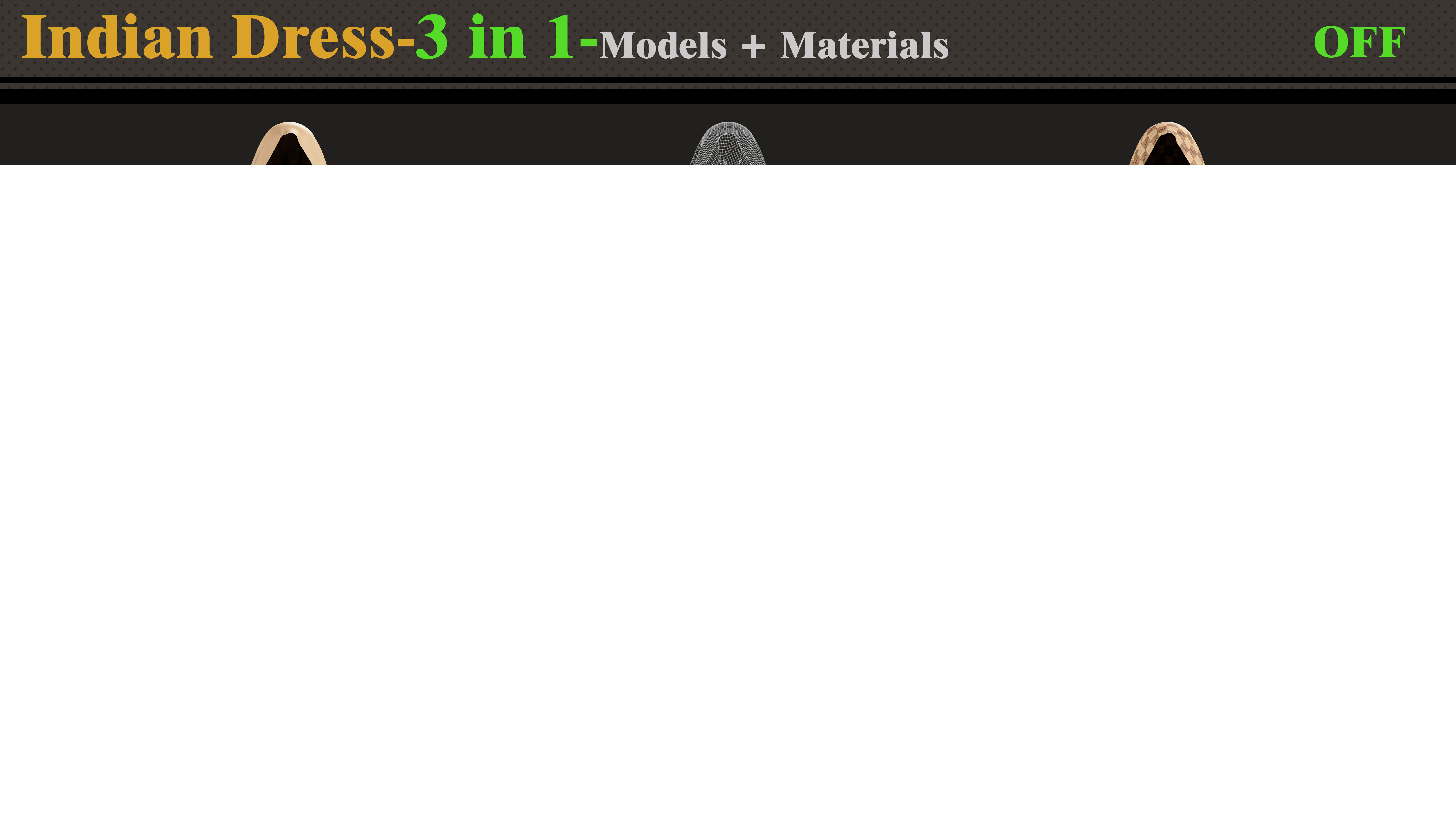 3 in 1 Indian Outfits- MD-Clo3d-OBJ-FBX-Materials-Textures -OFF 3D model_6