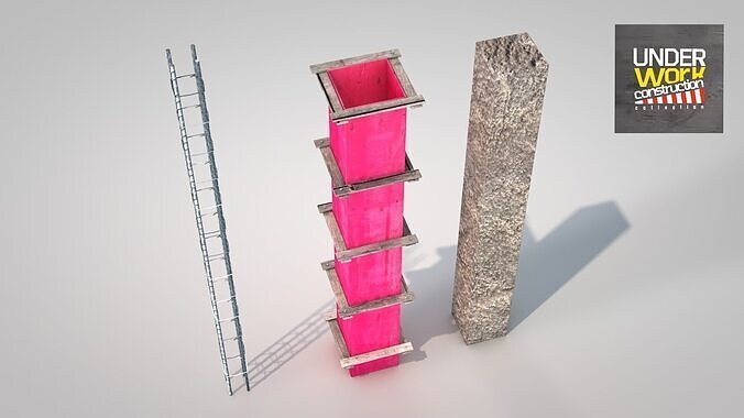 Reinforced Concrete Pillar 3D model 2