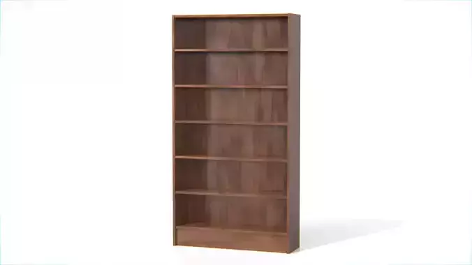 Simple Wooden Bookshelf Low-poly 3D model