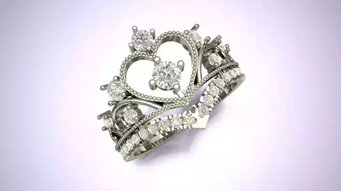 Women Princes Diamond Ring 3D print model 3D print model