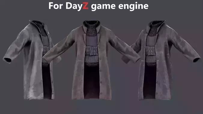 Stalker like bandit coat for Dayz engine Low-poly 3D model