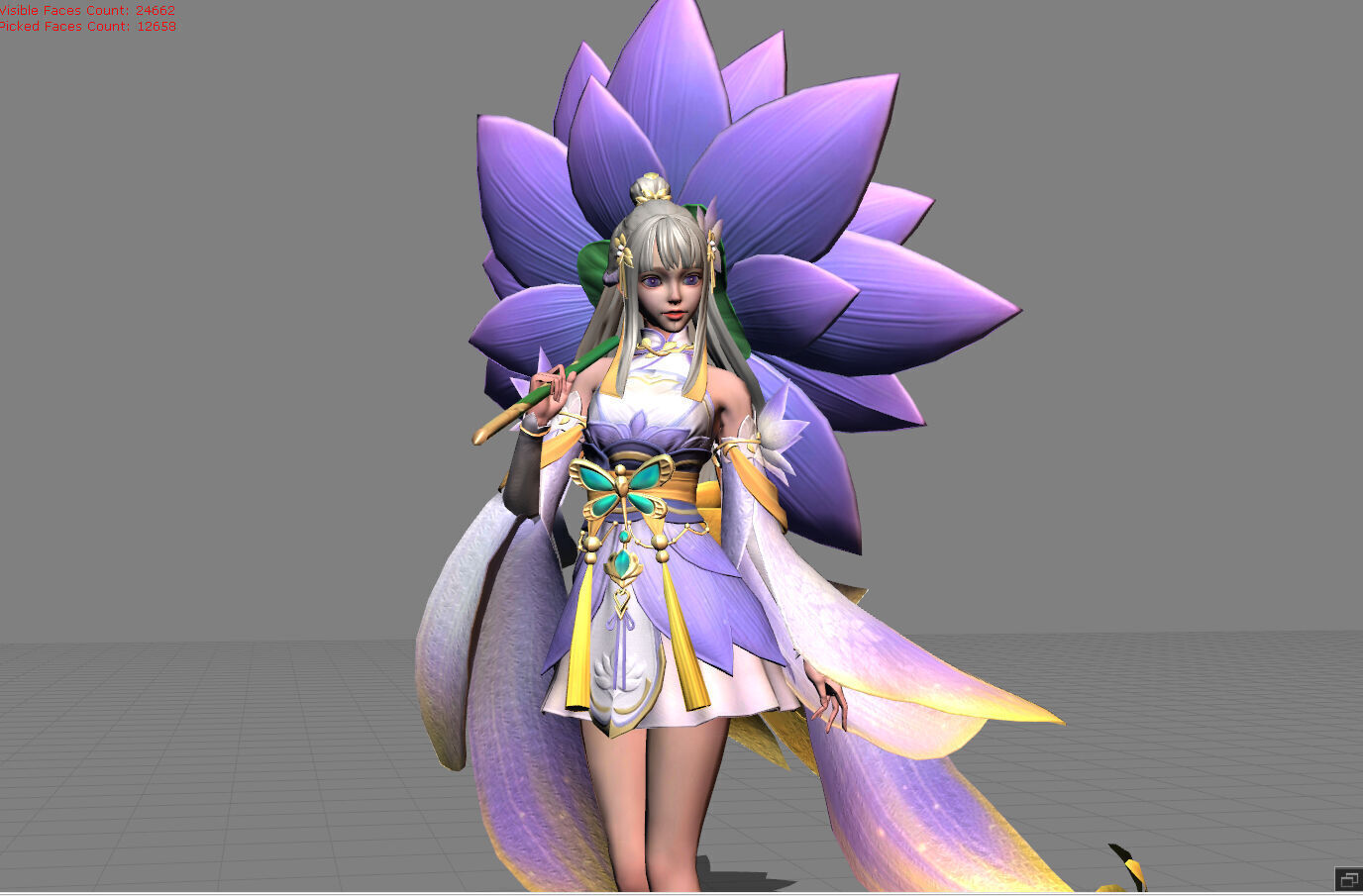 Kagura Water Lily Low-poly 3D model_10