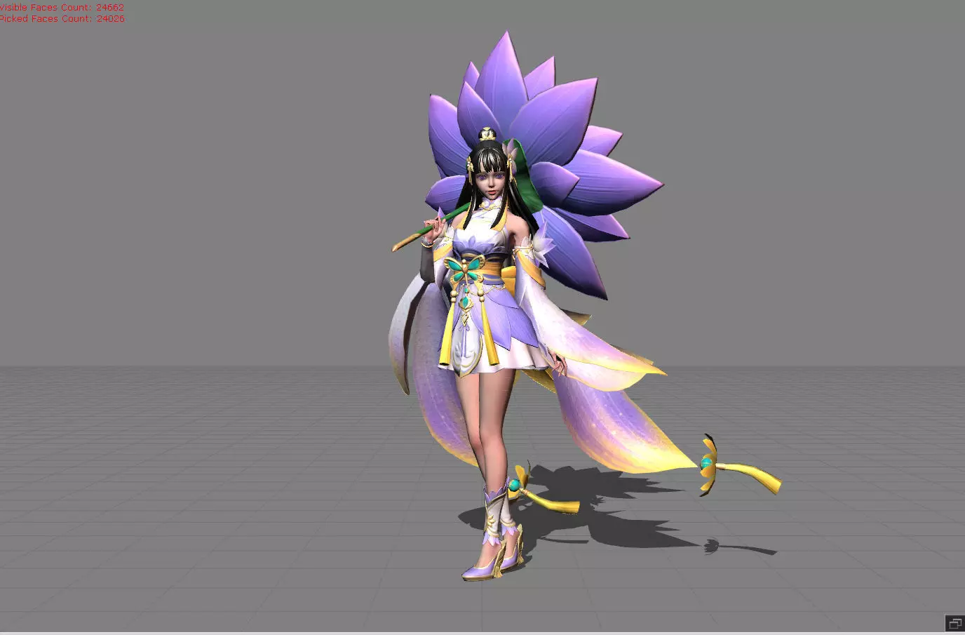 Kagura Water Lily Low-poly 3D model_0