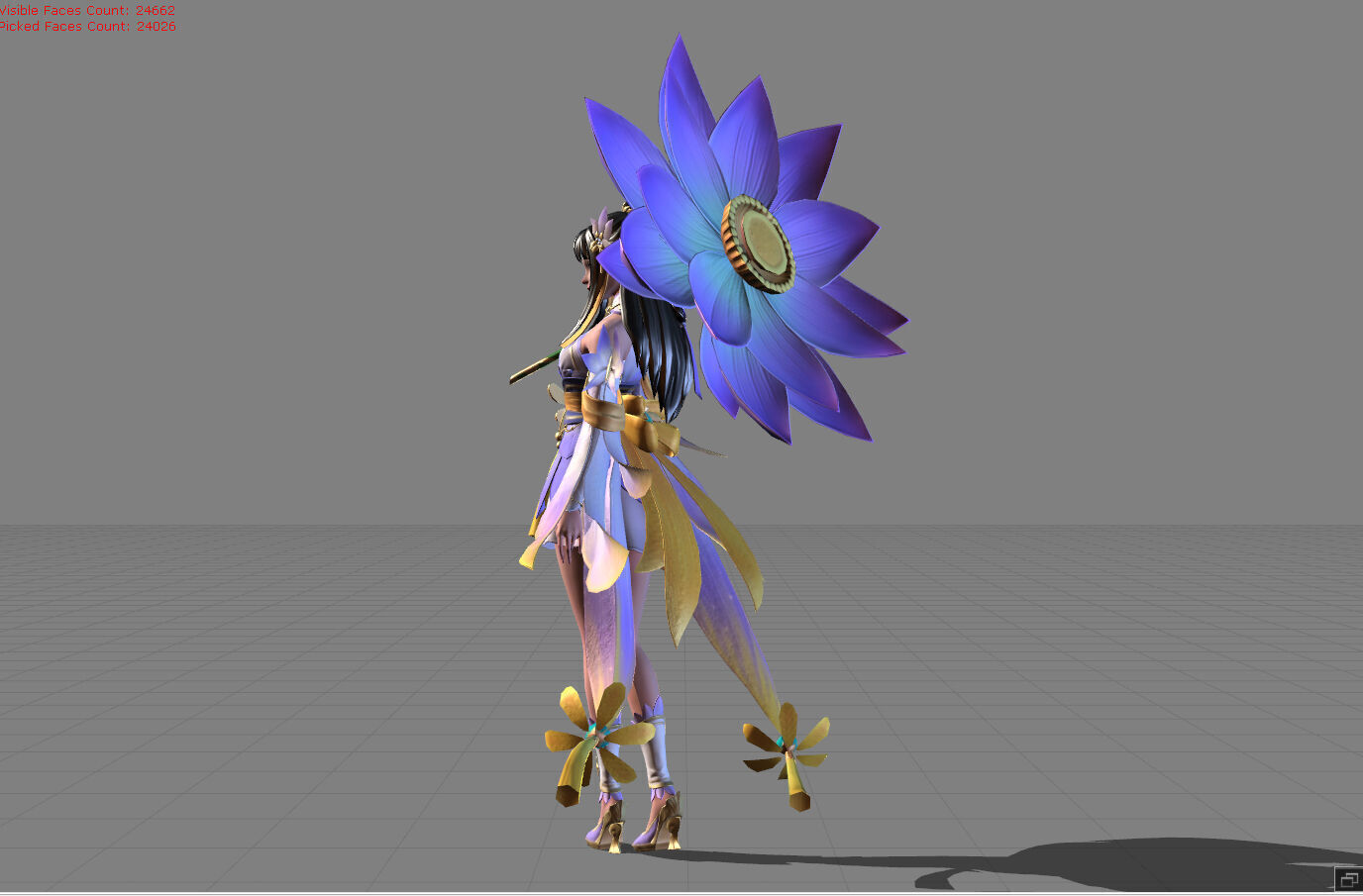 Kagura Water Lily Low-poly 3D model_2