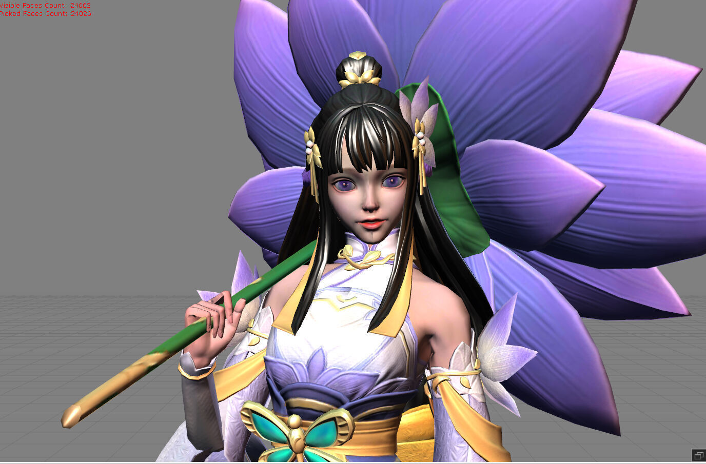 Kagura Water Lily Low-poly 3D model_9