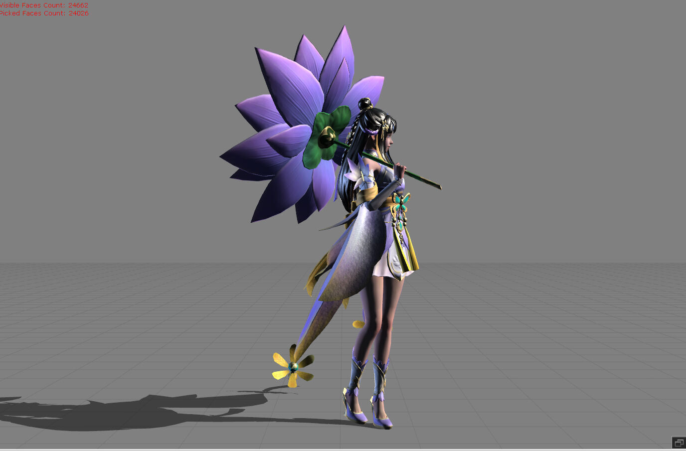 Kagura Water Lily Low-poly 3D model_1