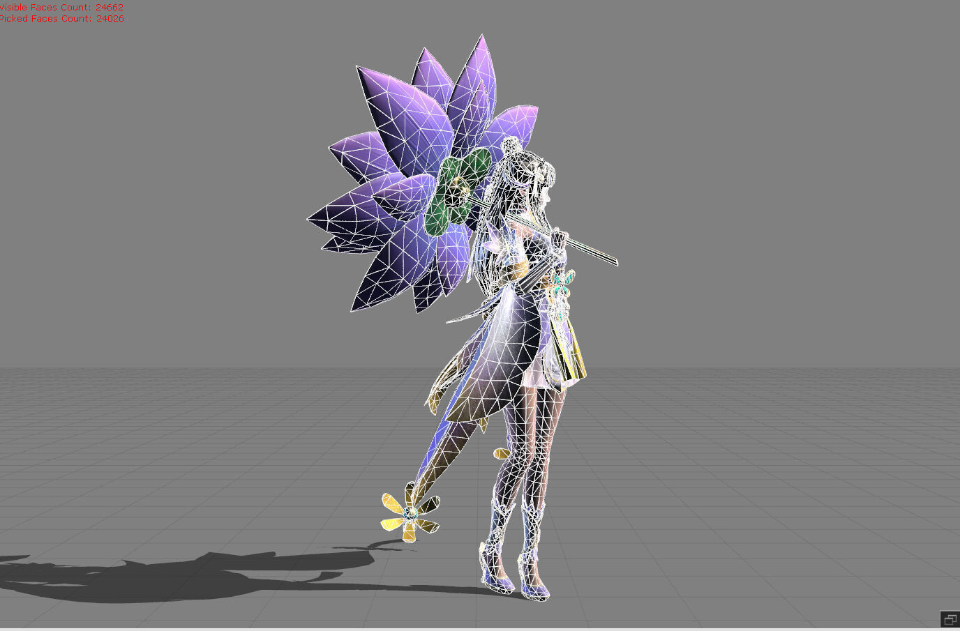 Kagura Water Lily Low-poly 3D model_5