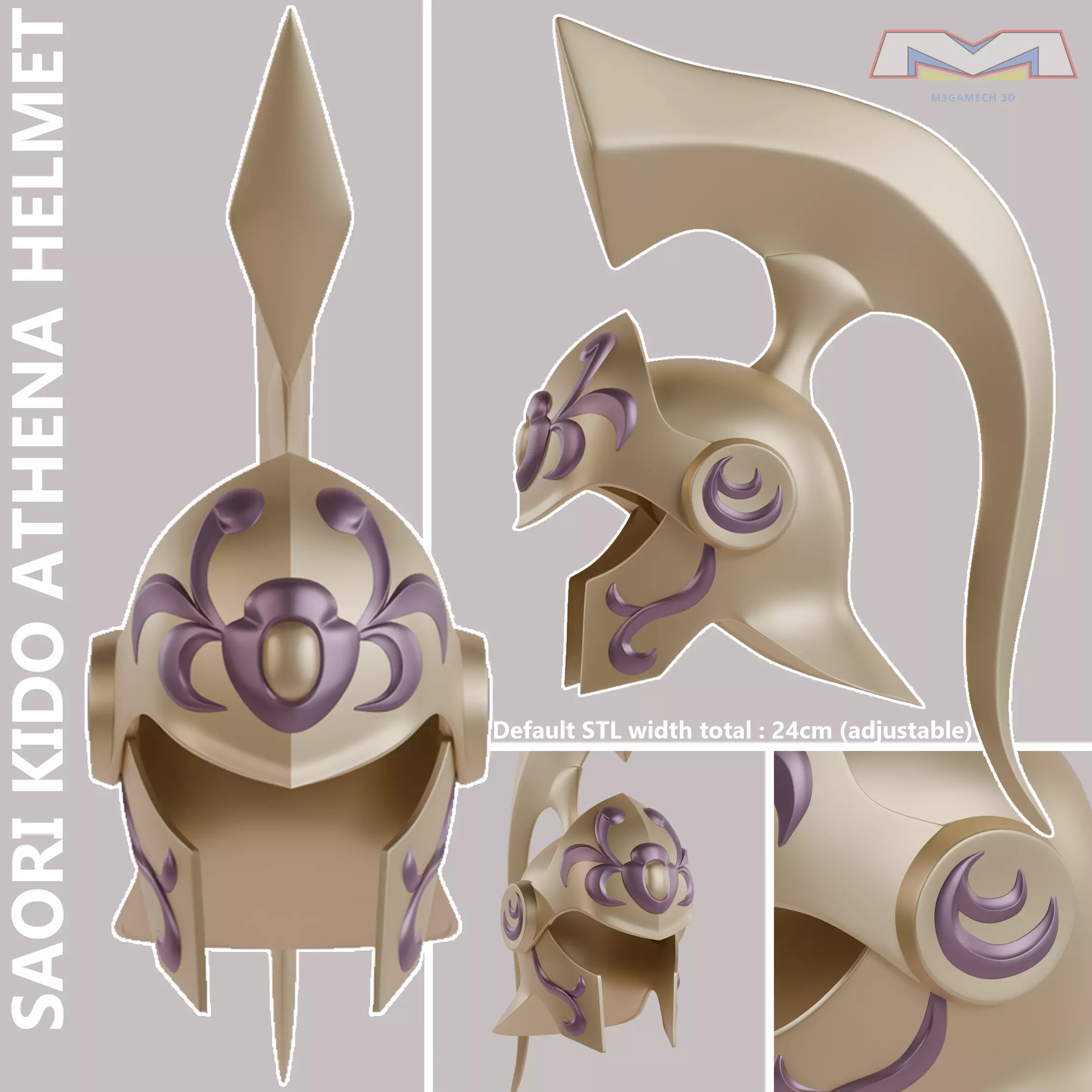 Saori Kido Athena Helmet STL Saint Seiya Cosplay 3D print model_0