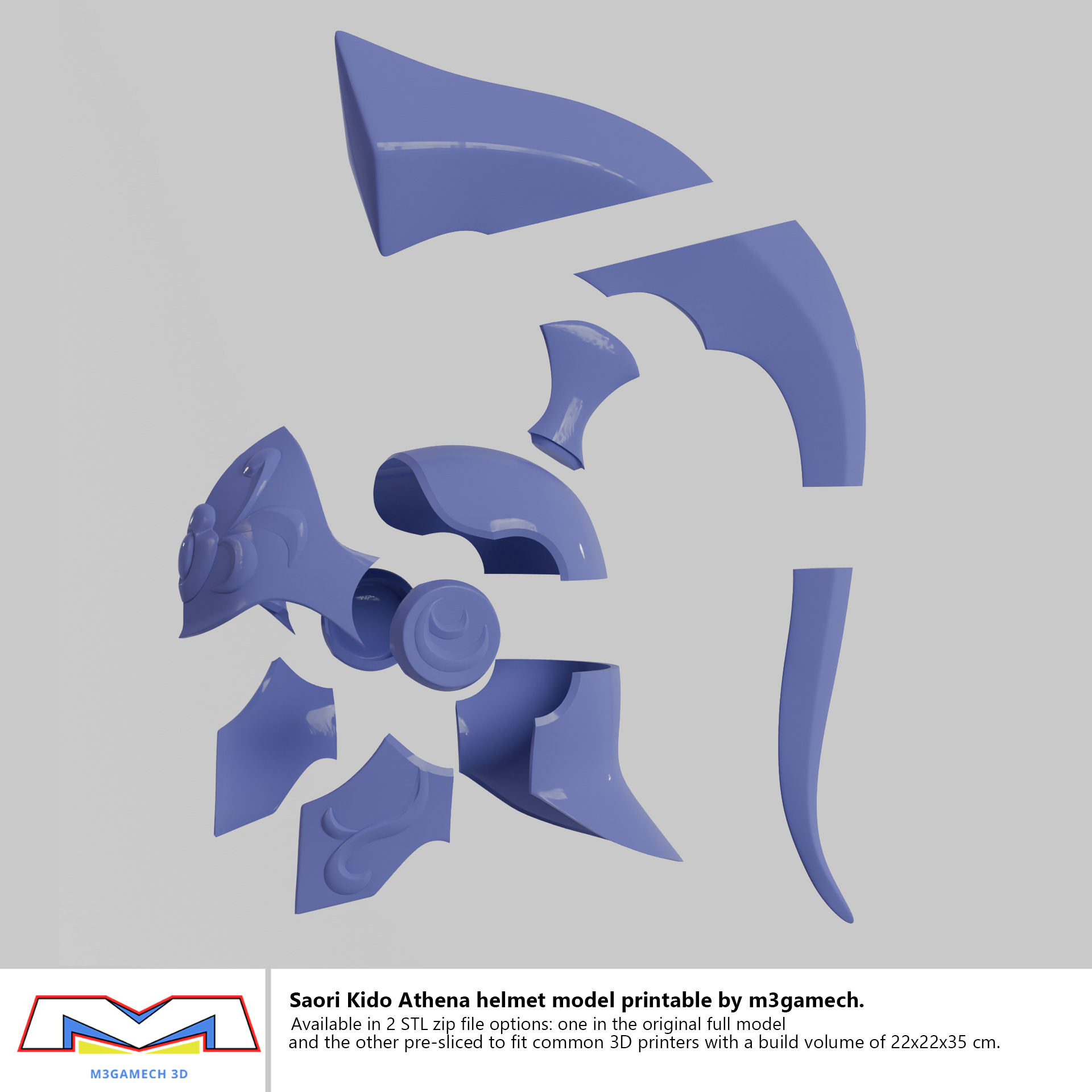Saori Kido Athena Helmet STL Saint Seiya Cosplay 3D print model_5