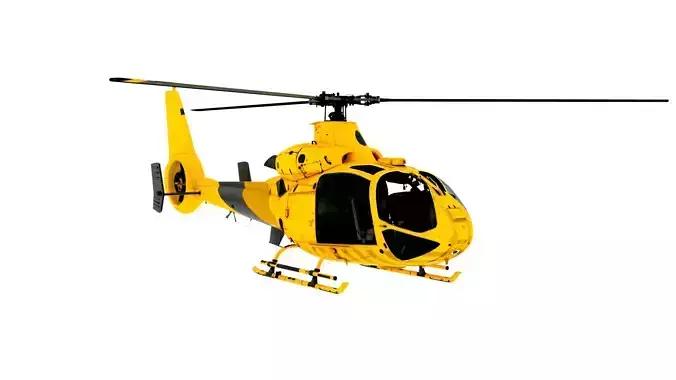 SA 341 Gazelle Rigged Military Helicopter 3D Model  3D model