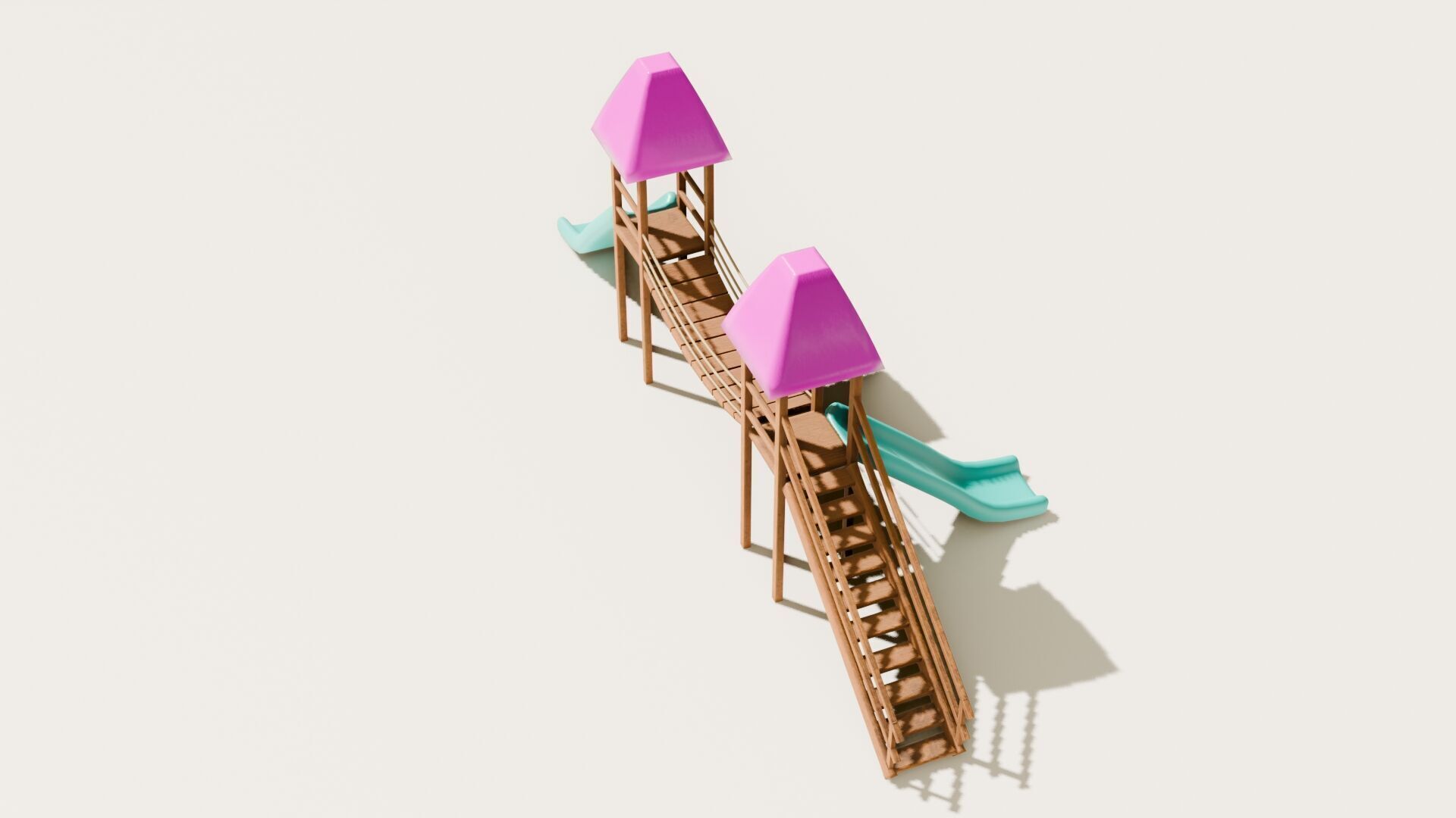 Playground castle with a slide Low-poly 3D model_20