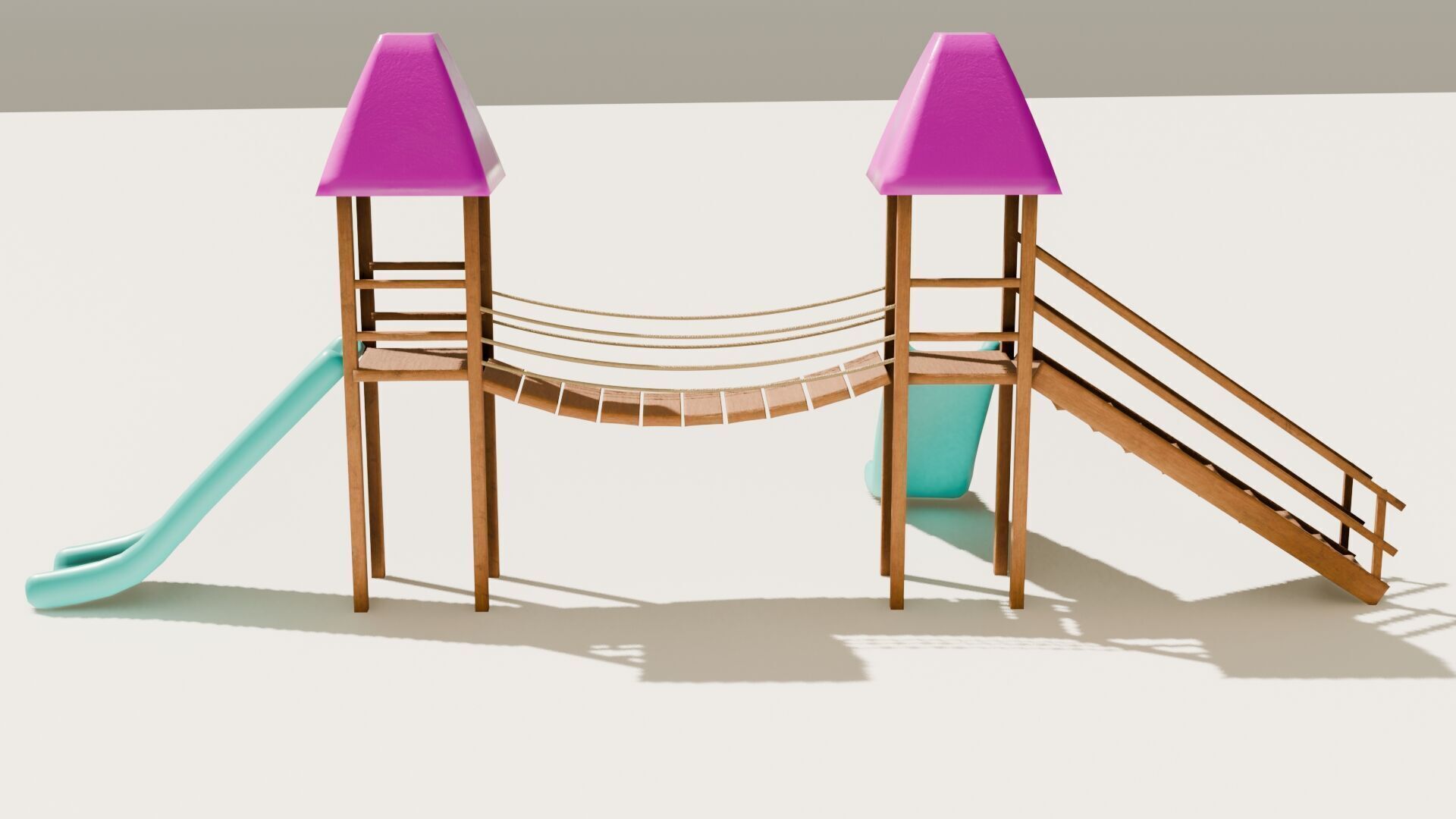 Playground castle with a slide Low-poly 3D model_25