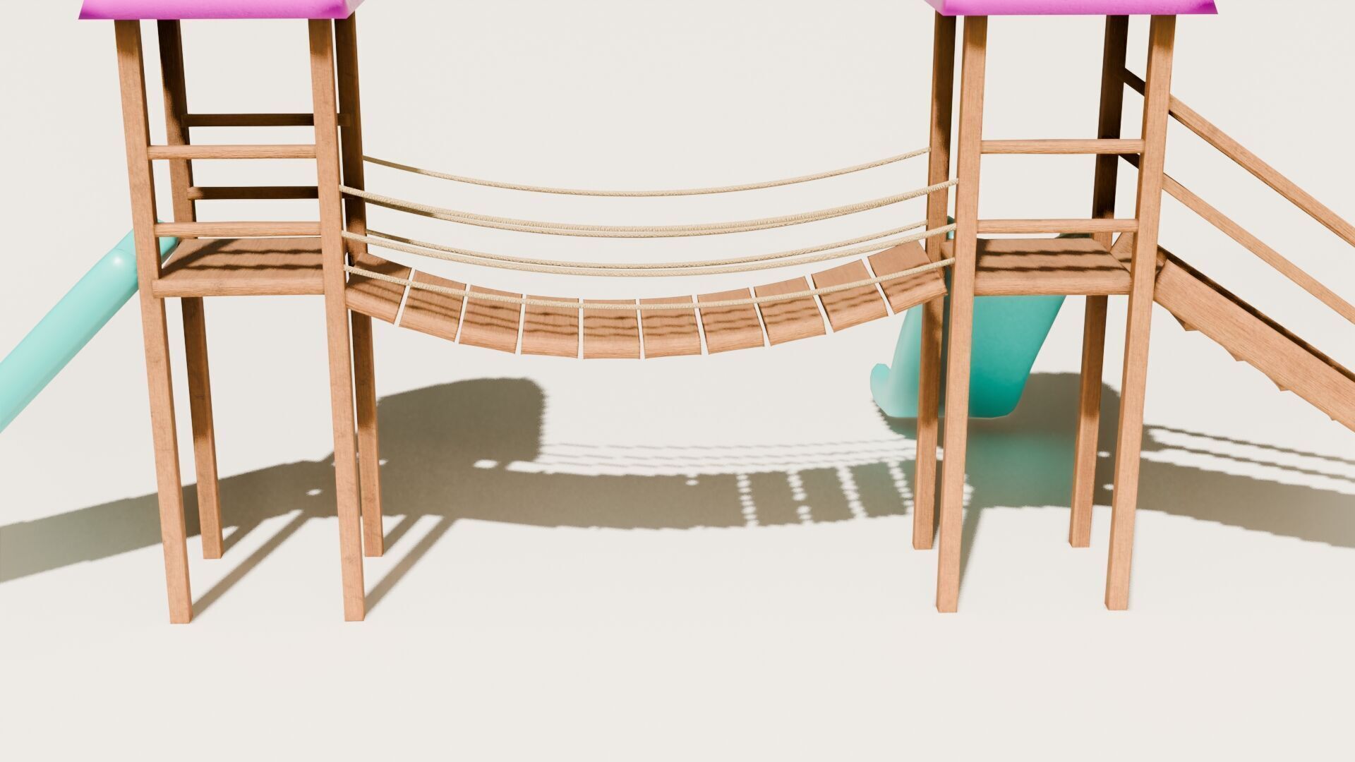 Playground castle with a slide Low-poly 3D model_16