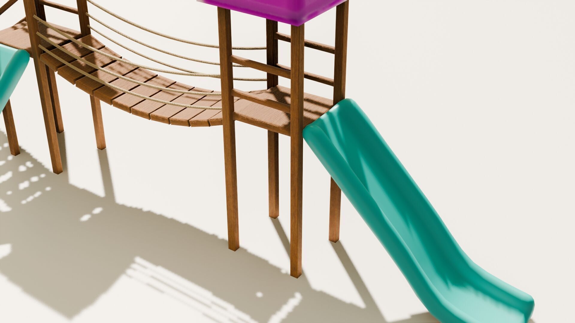 Playground castle with a slide Low-poly 3D model_1