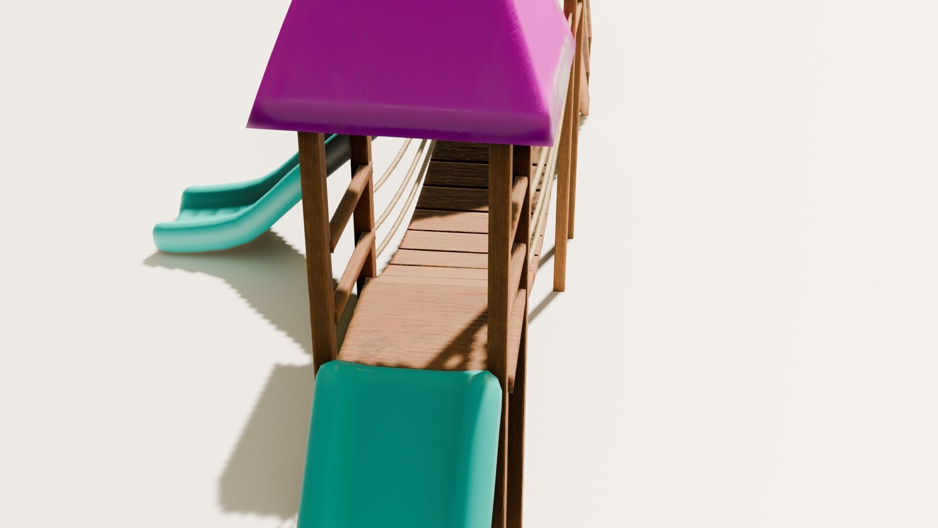 Playground castle with a slide Low-poly 3D model_17