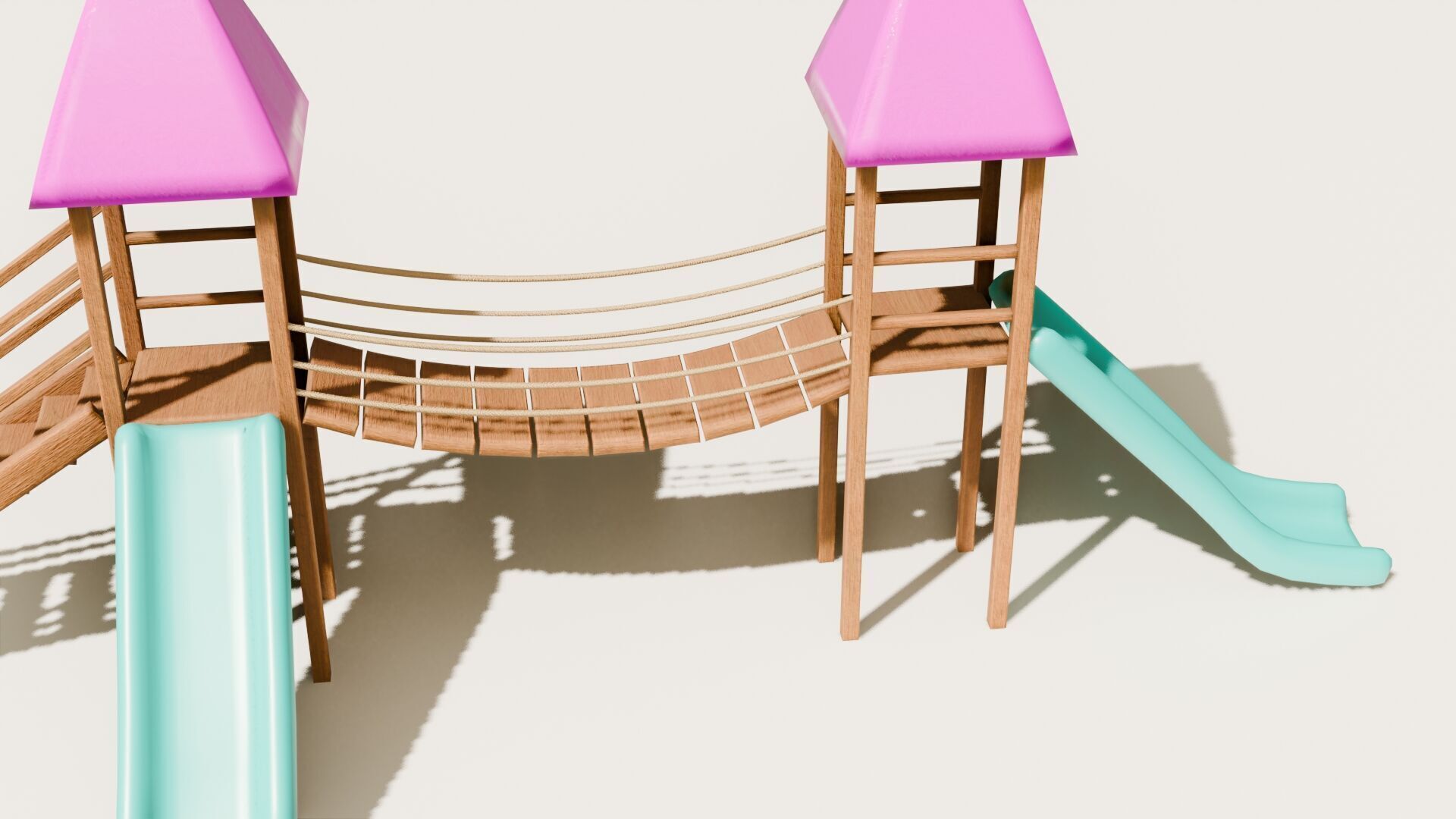 Playground castle with a slide Low-poly 3D model_22