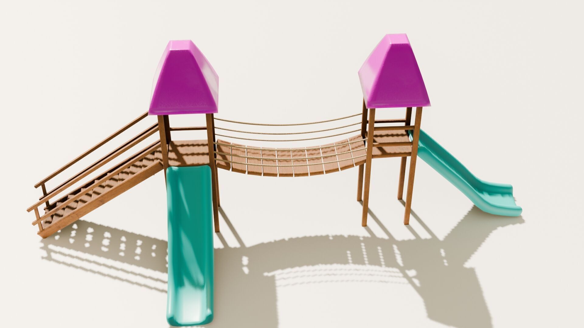 Playground castle with a slide Low-poly 3D model_6