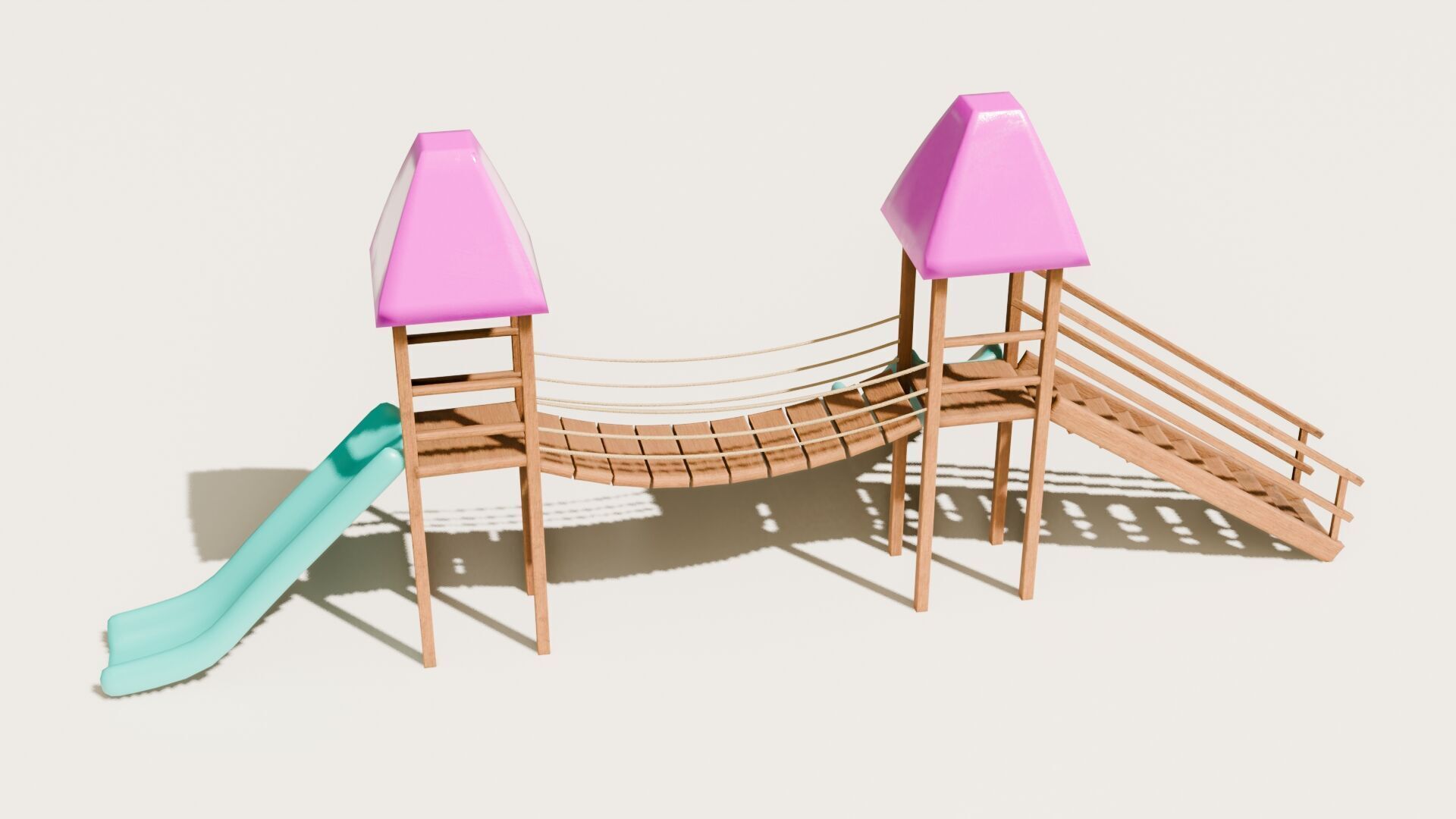 Playground castle with a slide Low-poly 3D model_29
