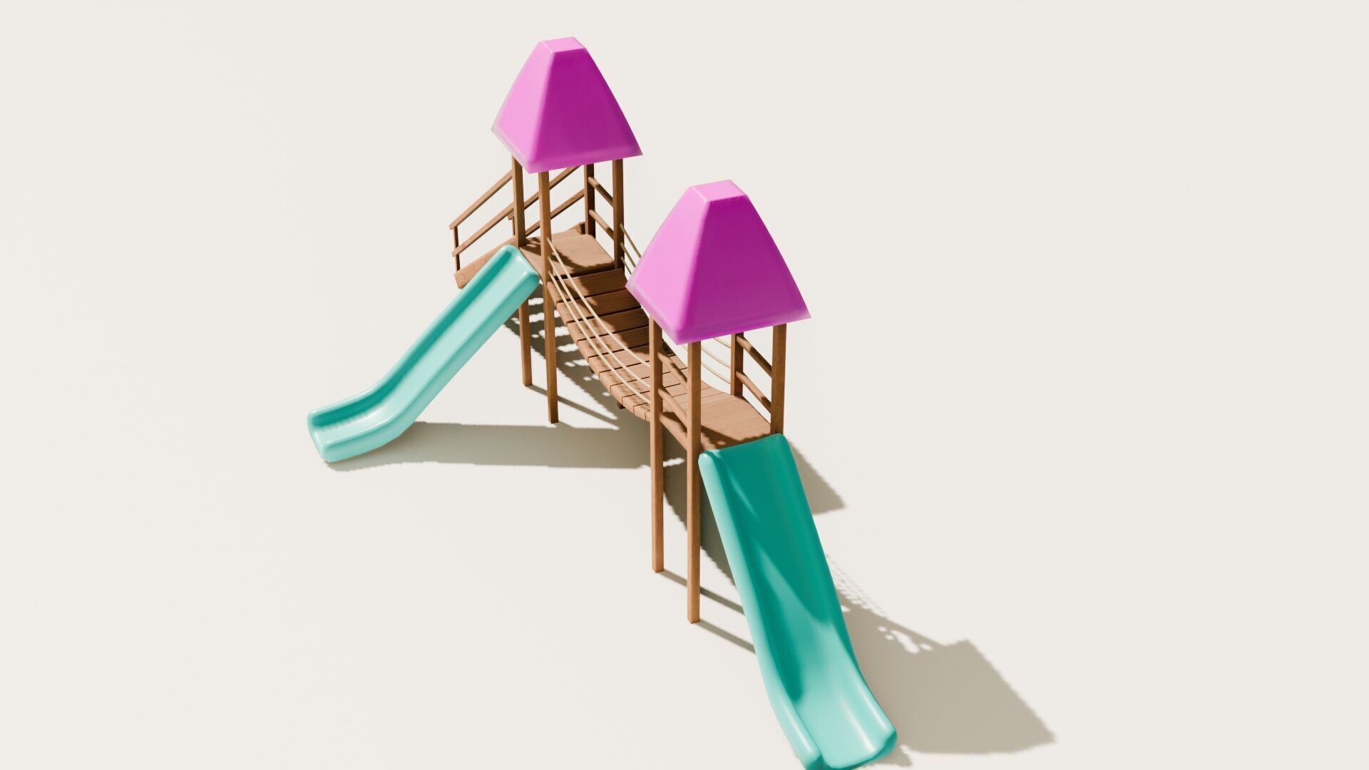 Playground castle with a slide Low-poly 3D model_28