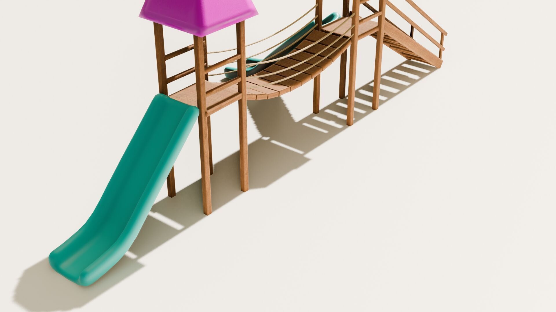 Playground castle with a slide Low-poly 3D model_15