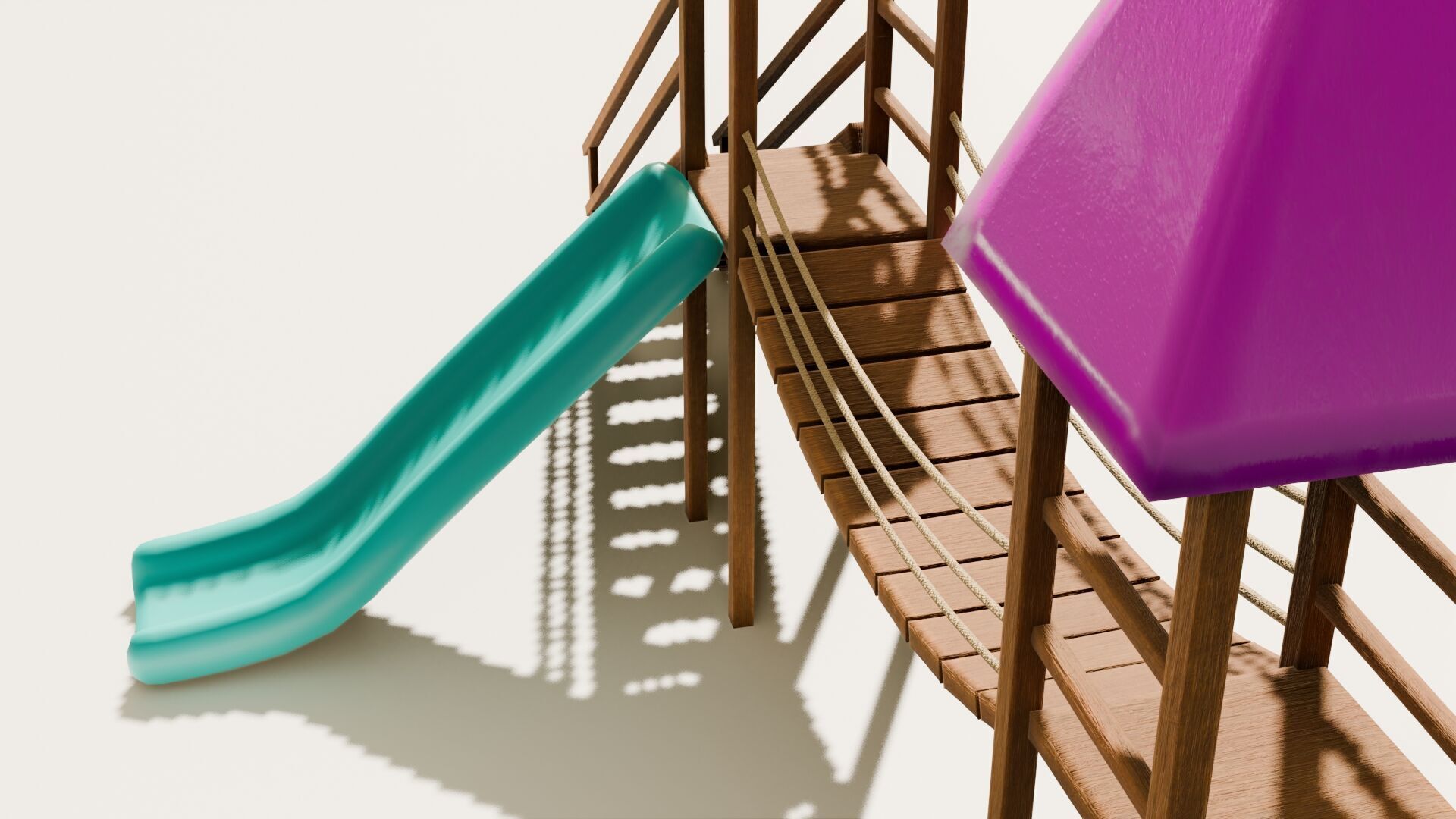 Playground castle with a slide Low-poly 3D model_11
