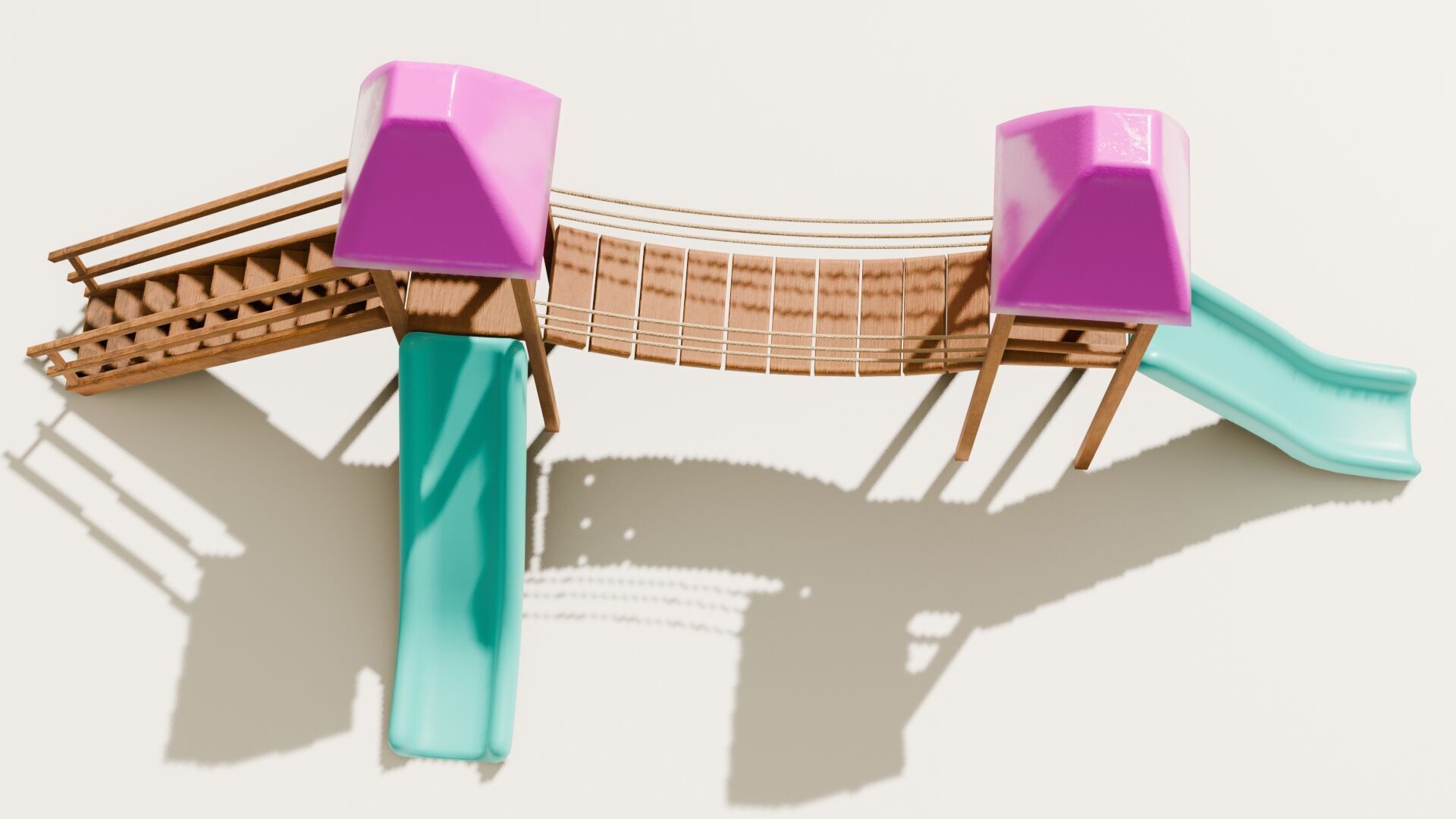 Playground castle with a slide Low-poly 3D model_18