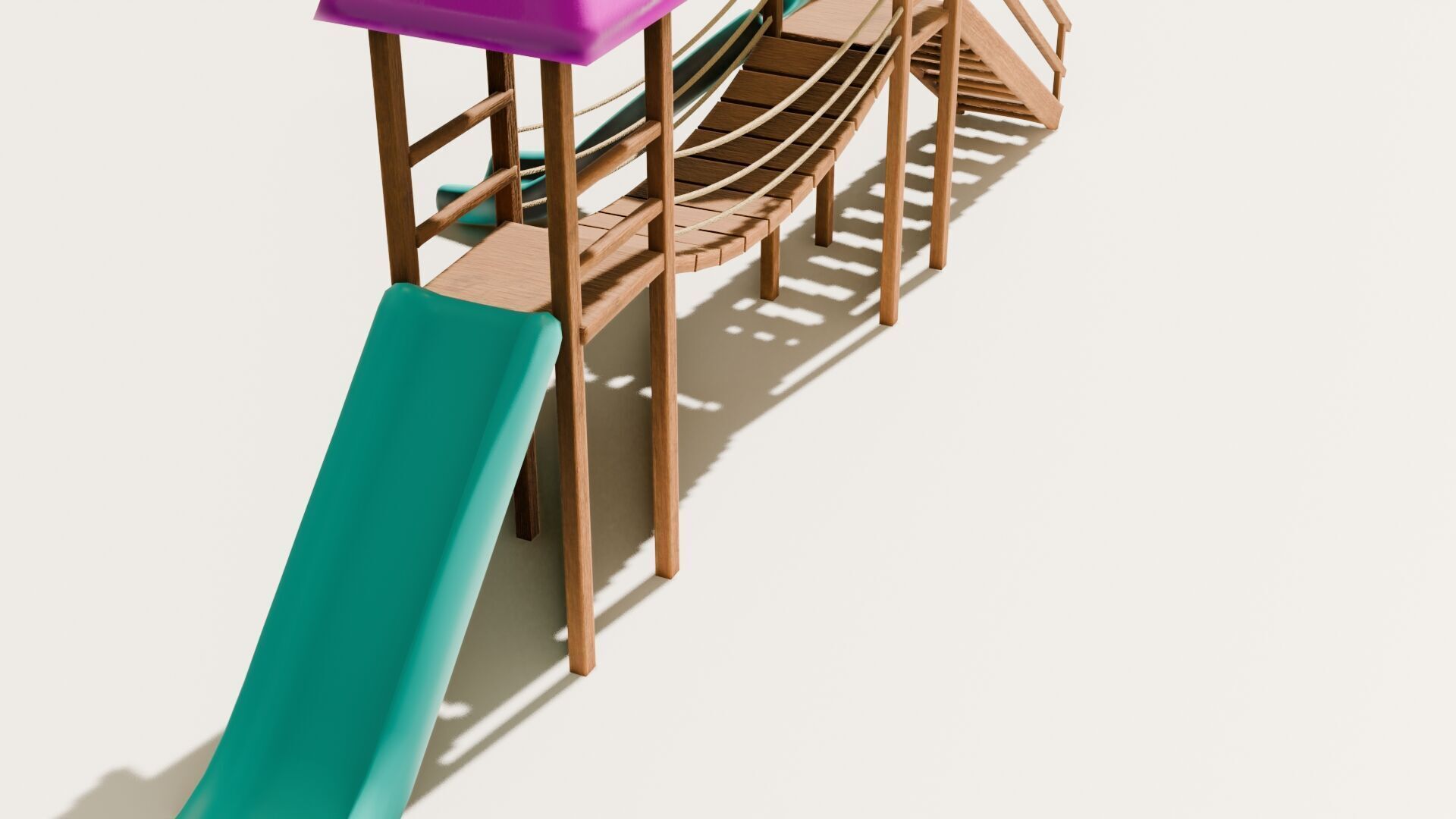 Playground castle with a slide Low-poly 3D model_9