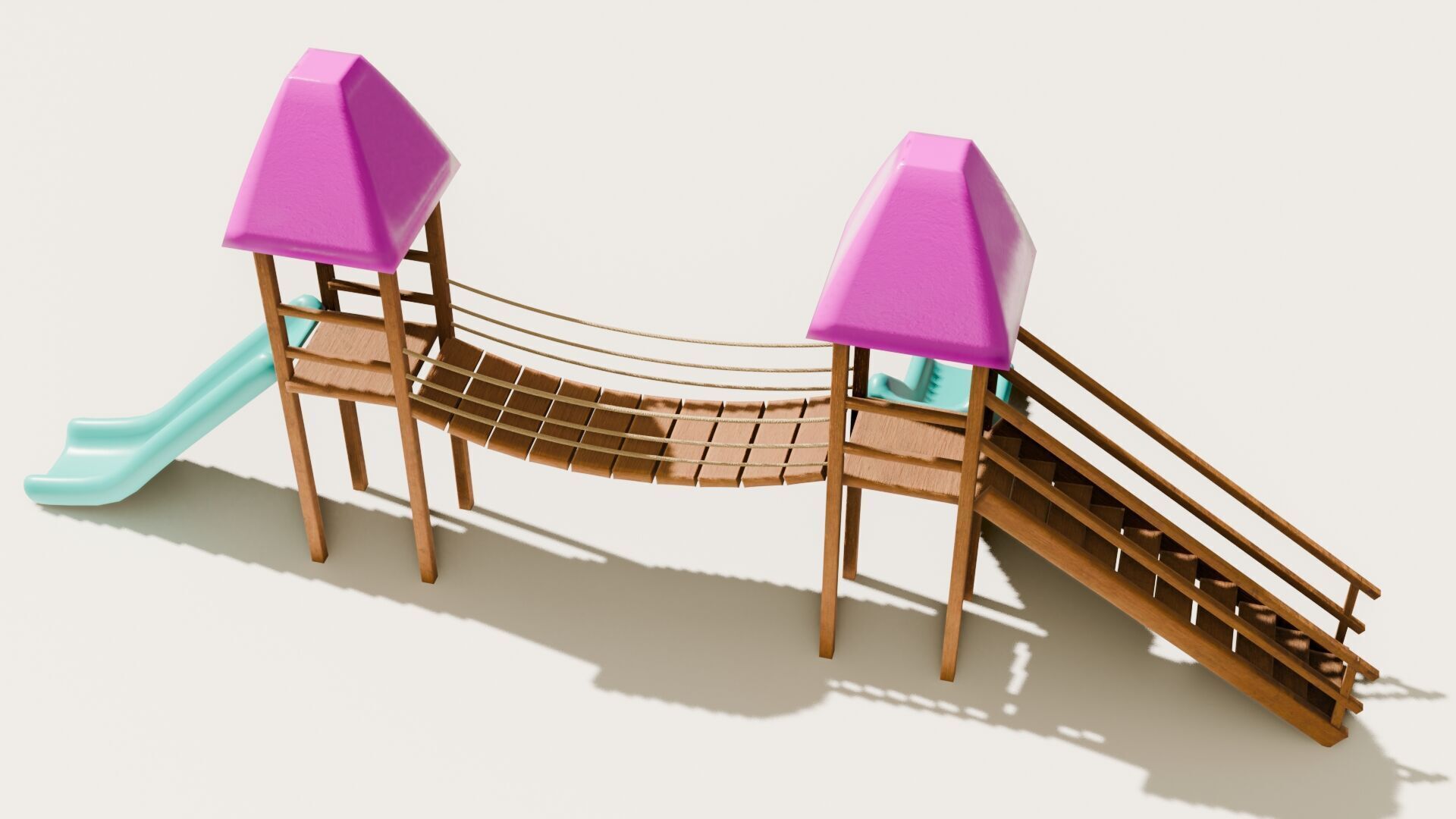 Playground castle with a slide Low-poly 3D model_8