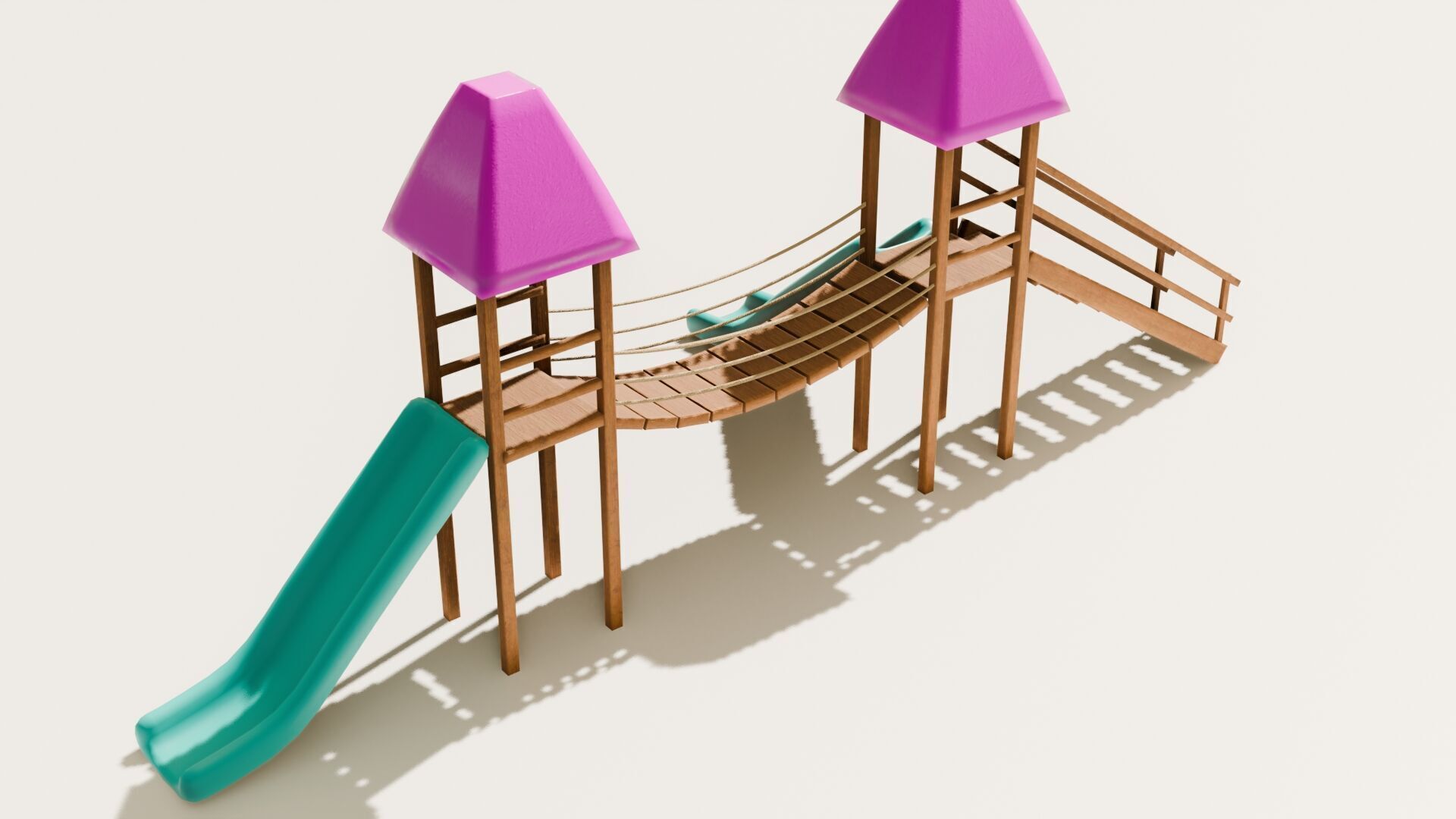 Playground castle with a slide Low-poly 3D model_21