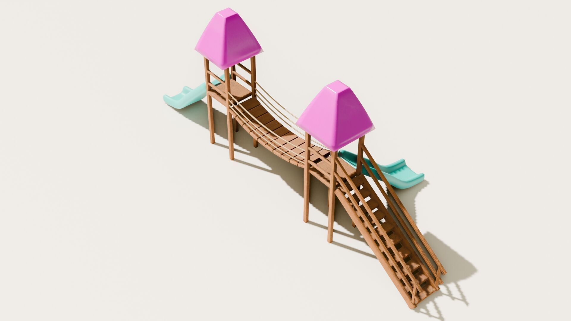 Playground castle with a slide Low-poly 3D model_23