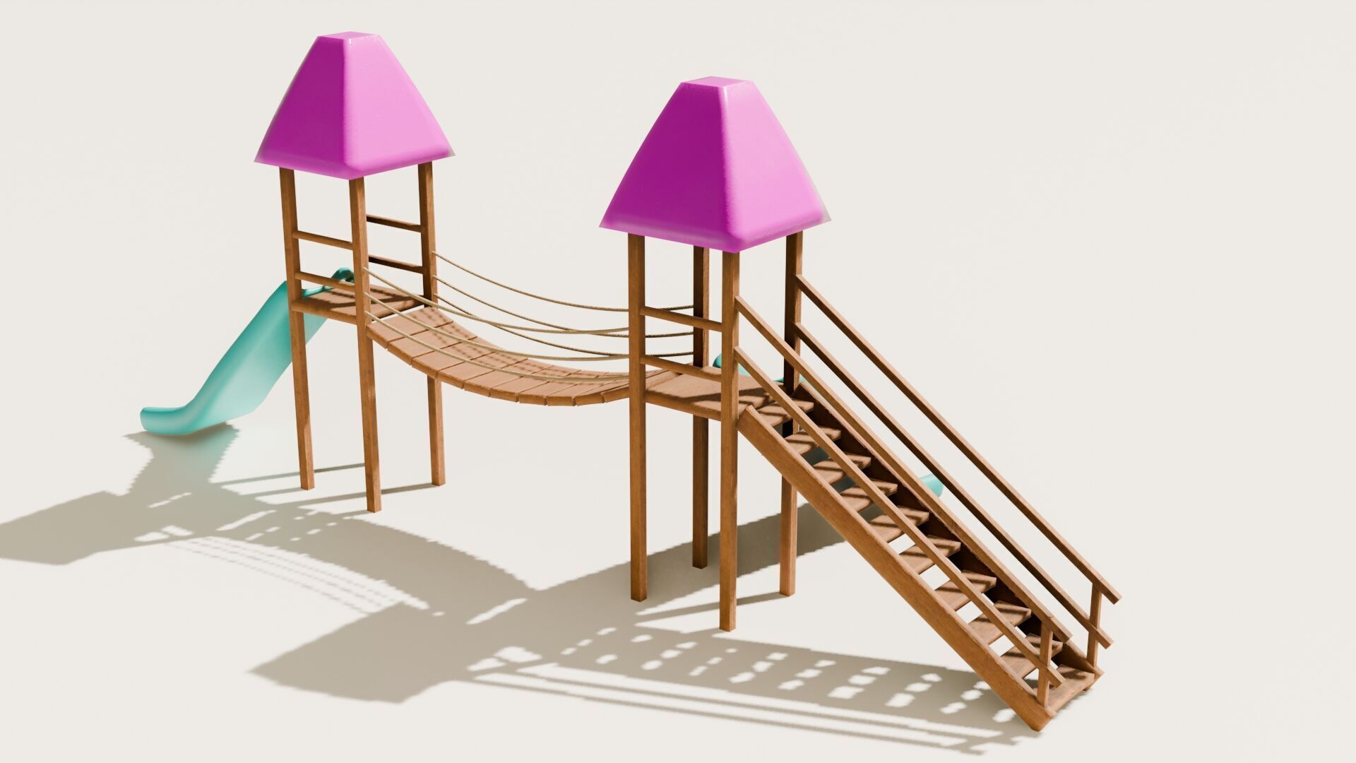 Playground castle with a slide Low-poly 3D model_27