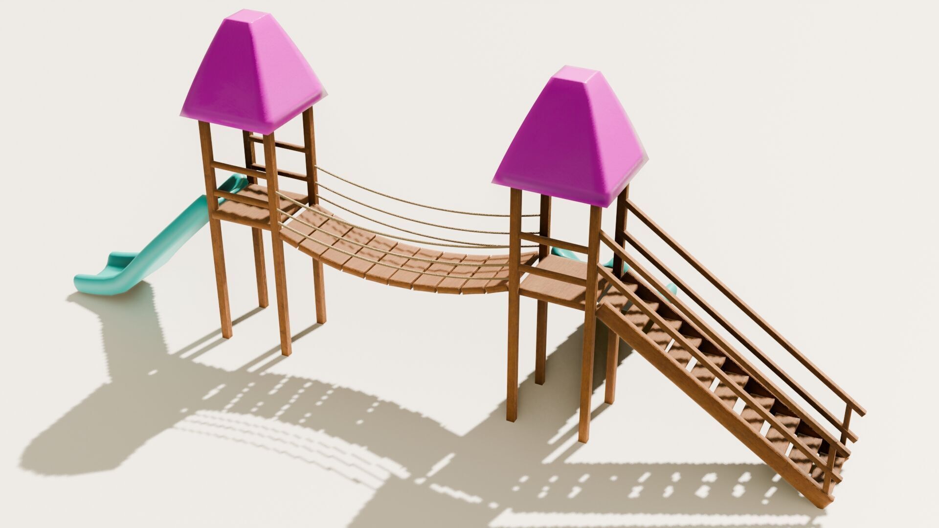 Playground castle with a slide Low-poly 3D model_26