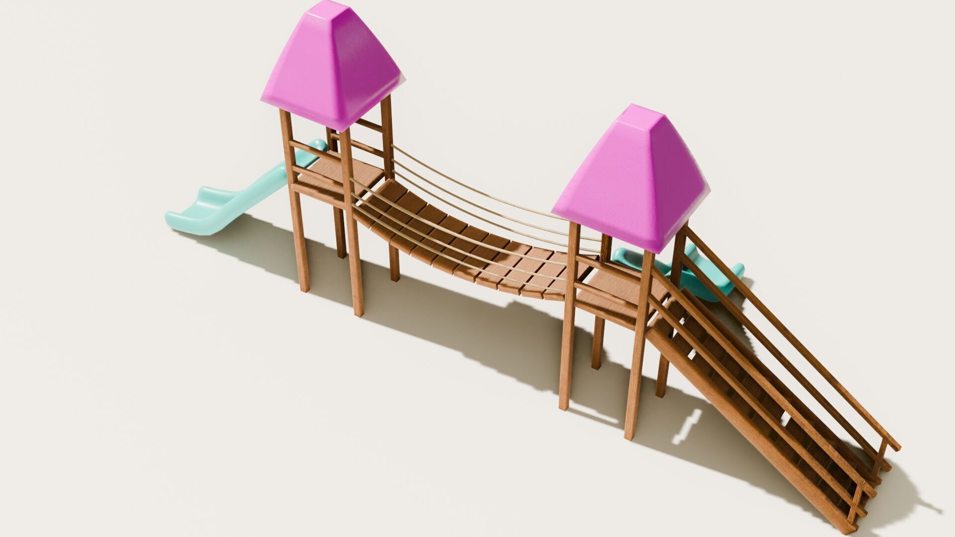 Playground castle with a slide Low-poly 3D model_24