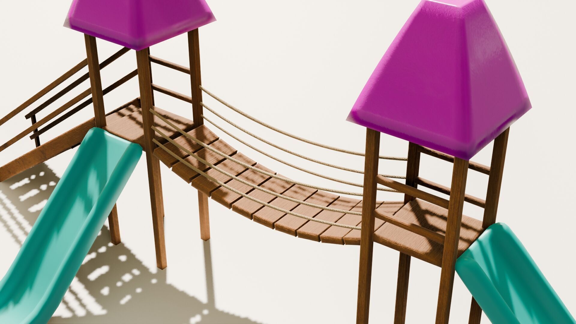 Playground castle with a slide Low-poly 3D model_3