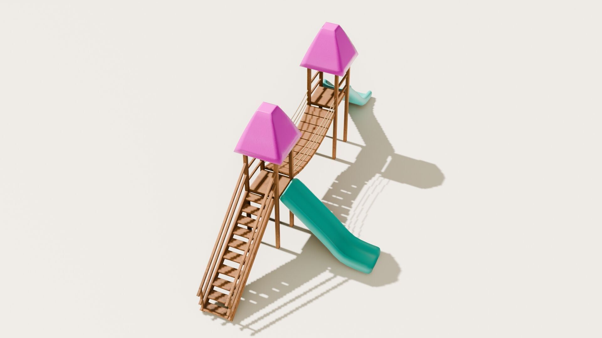 Playground castle with a slide Low-poly 3D model_14