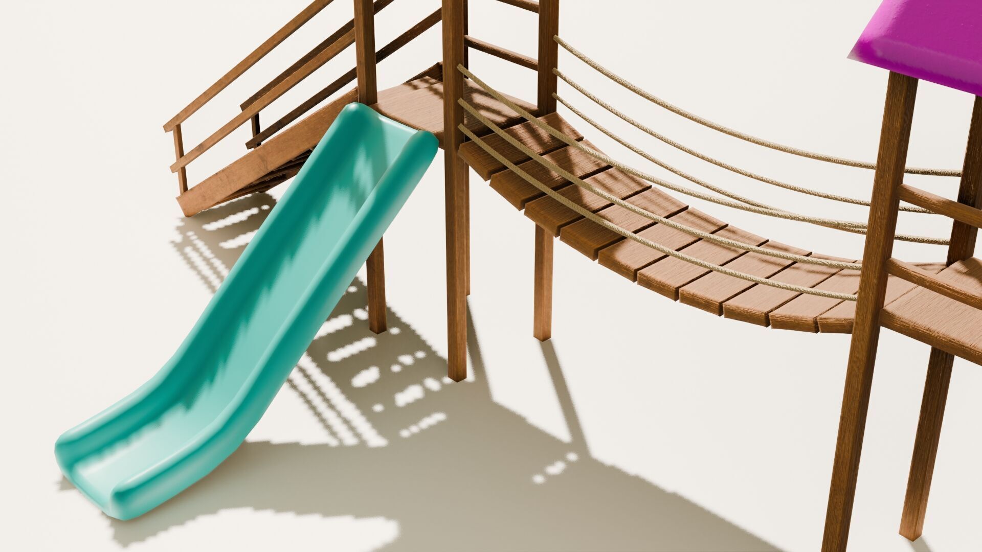 Playground castle with a slide Low-poly 3D model_12