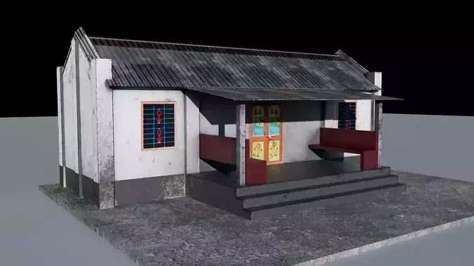 Low-Poly Village House Low-poly 3D model