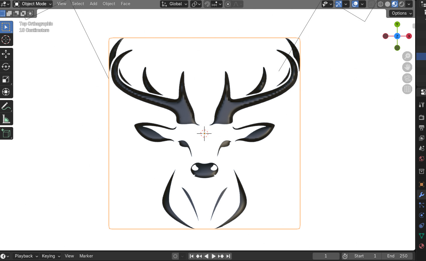 Stylized Deer Head 3D Model for Art Print and Digital Use 3D model_4