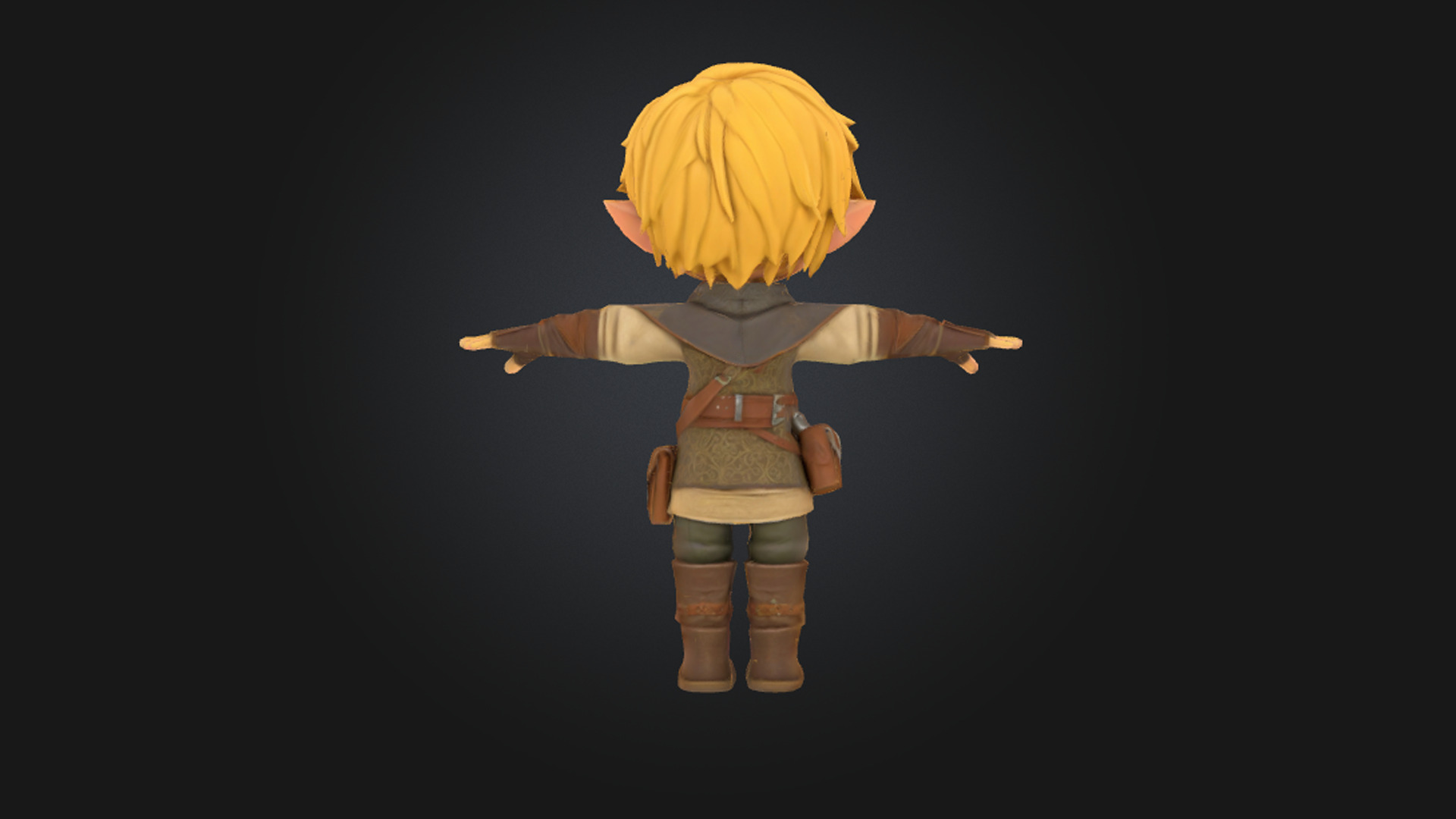 Elf Explorer Animated Low-poly 3D model_1