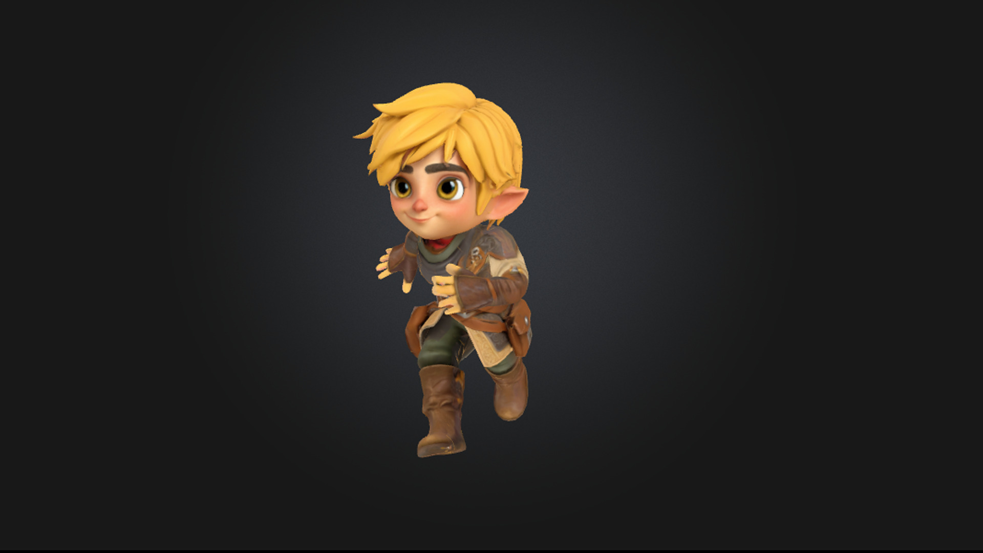 Elf Explorer Animated Low-poly 3D model_3
