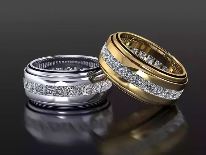 Elegant Double Row Diamond Band Ring