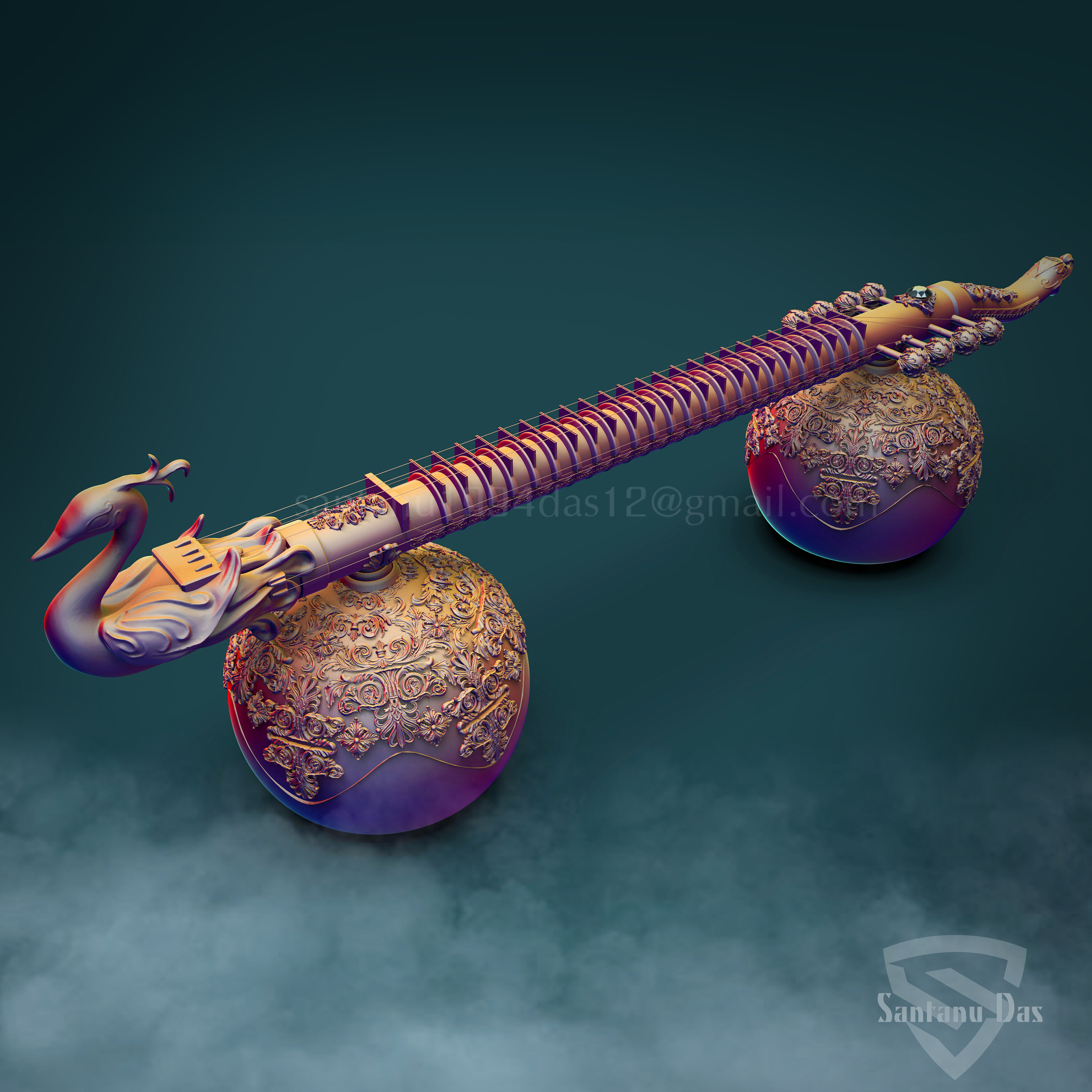 Saraswathi Goddess  3d Print STL 3D print model_11