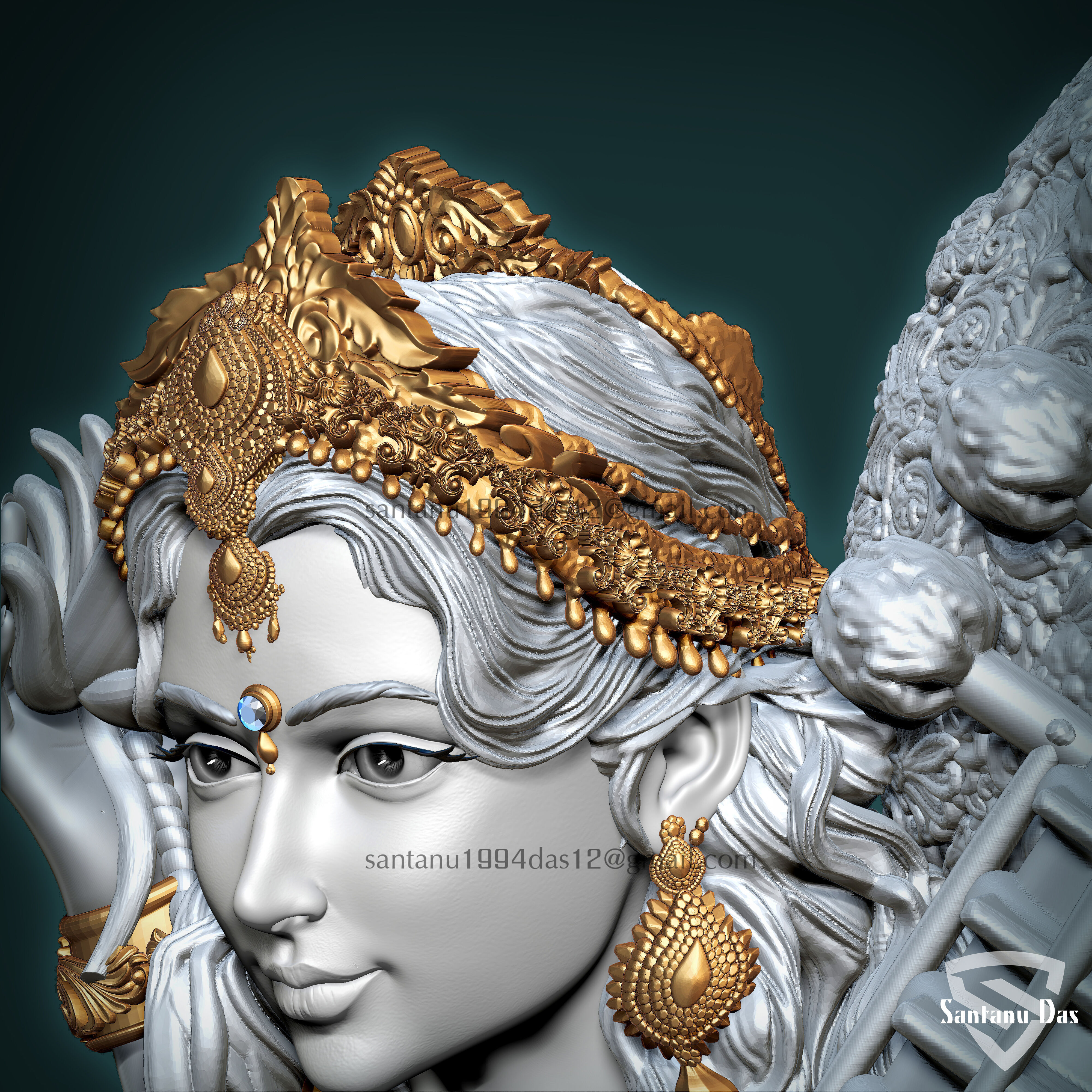 Saraswathi Goddess  3d Print STL 3D print model_9