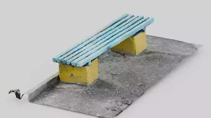 Scanned bench 3d model