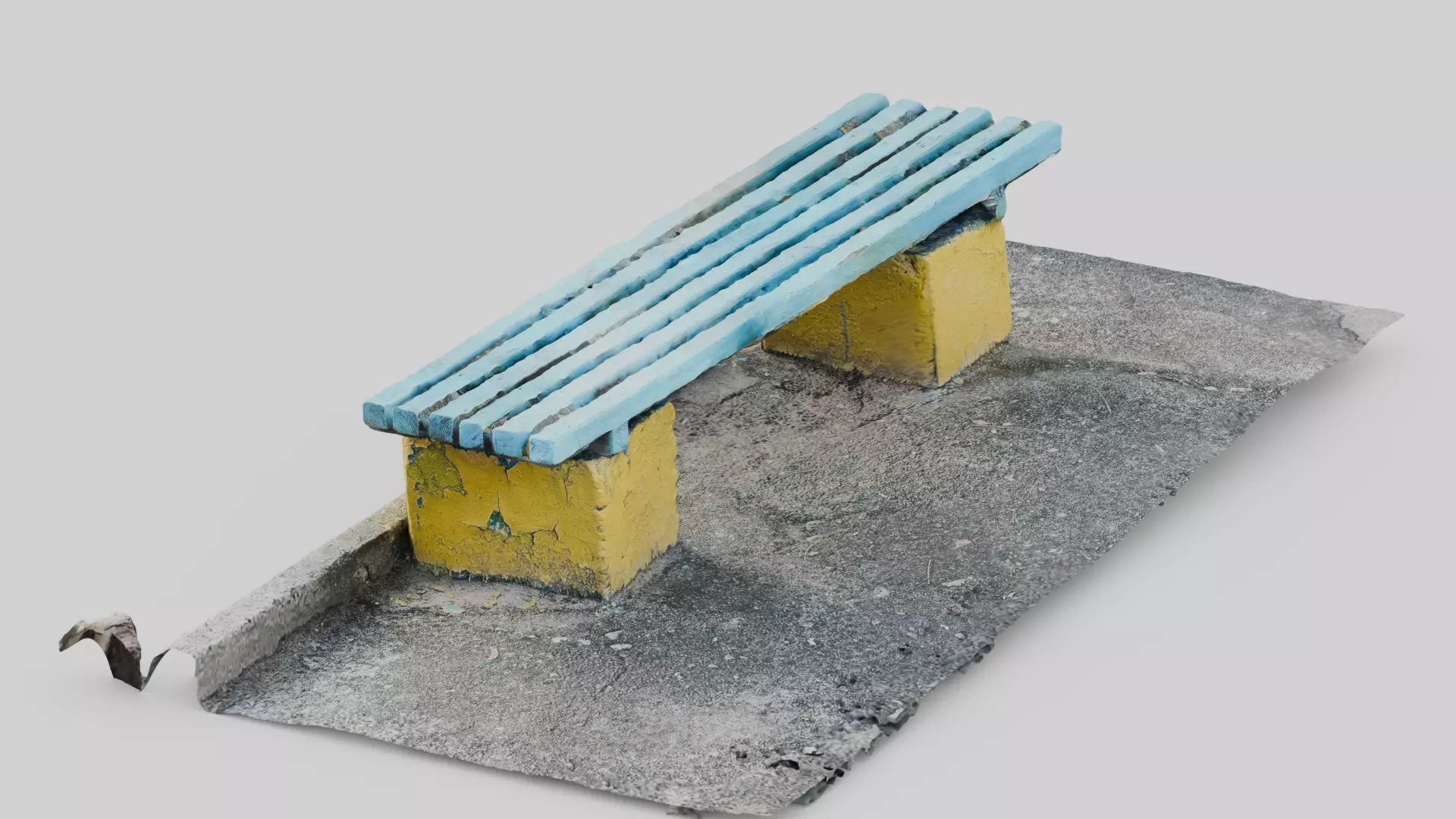 Scanned bench 3d model Low-poly 3D model