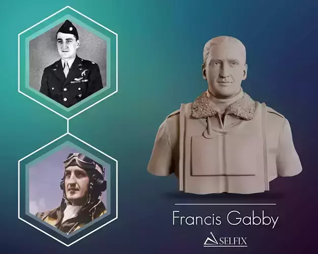 Francis Gabby Gabreski Bust Sculpture