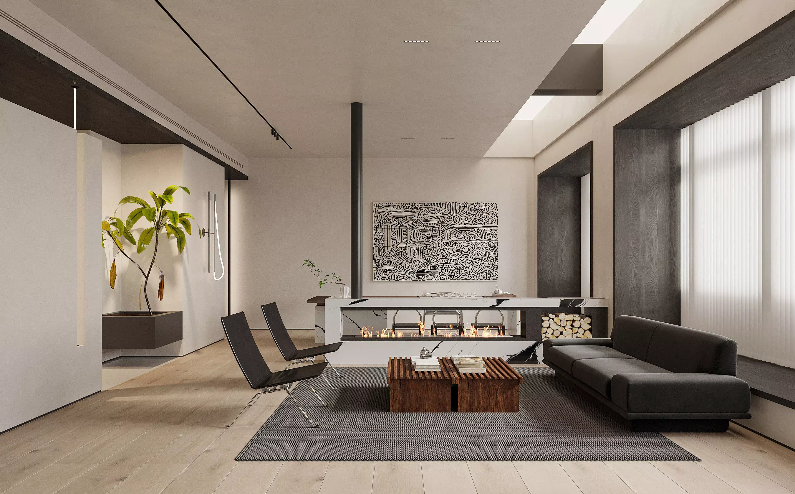 modern villa interior scenes 145 3D model