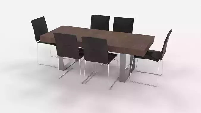 Wayfair Dining Table Chair 3D Model 3D model